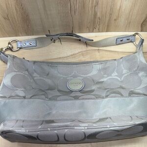 Coach Silver and Gray Shoulder Bag